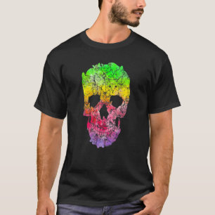 Tie Dye Skull Made From Cat Halloween T-Shirt