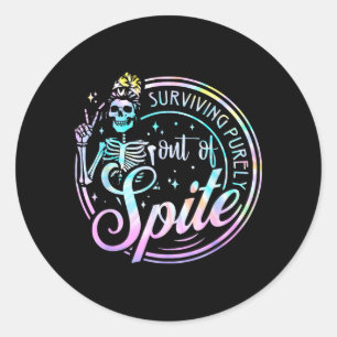 Tie Dye Skull Women Classic Round Sticker