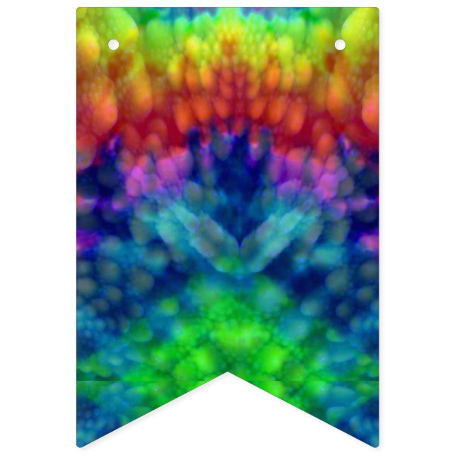 Tie Dye Sky Vintage Fractal Kaleidoscope Bunting (First Flag)