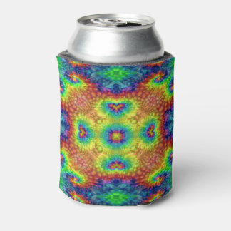 Tie Dye Sky Vintage Fractal Kaleidoscope Can Cooler