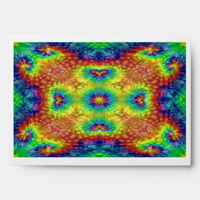 Tie Dye Sky Vintage Fractal Kaleidoscope Envelopes (Front)