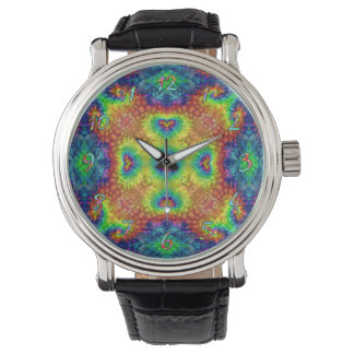 Tie Dye Sky Vintage Fractal Kaleidoscope Watch