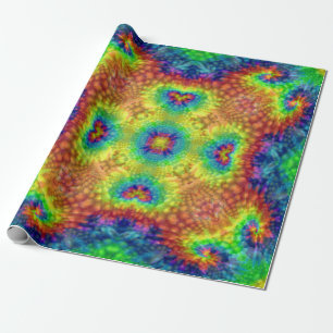 Tie Dye Sky Vintage Fractal Kaleidoscope Wrapping Paper