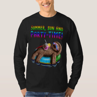 Tie Dye Sloth Summer Sun And Party Time Vacay Summ T-Shirt