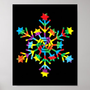 Tie Dye Snowflake Retro Hipe Christmas Holiday Xma Poster