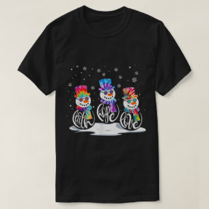 Tie Dye Snowmen Faith Hope Love Christmas T-Shirt