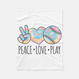 Tie Dye Softll For Teen Girls Peace Love Play Fleece Blanket