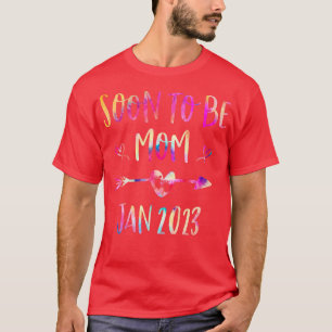 Tie Dye Soon To Be Mum Est January 2023 Pregnancy T-Shirt