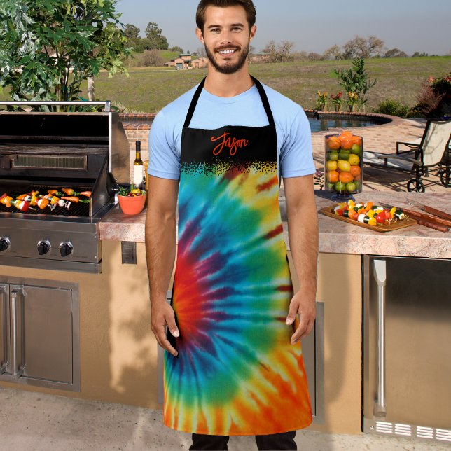 Tie Dye Spiral and Black Apron (Creator Uploaded)