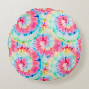 Tie Dye Spiral. Beautiful Watercolor Dirty Art. Sw Round Cushion