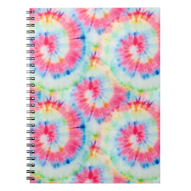 Tie Dye Spiral, watercolor art. Notebook (Front)