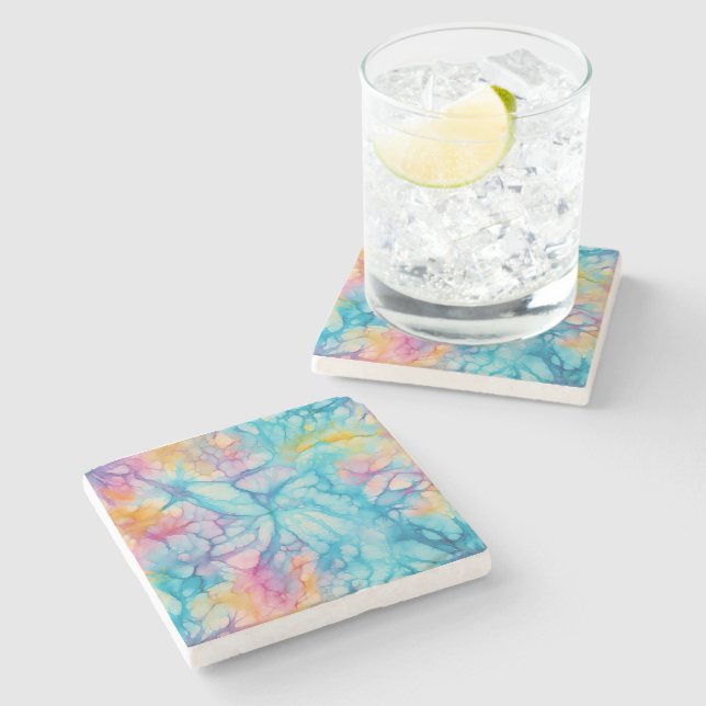 Tie-Dye Stone Coaster (Side)