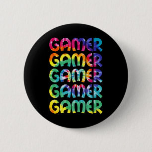Tie Dye Style Gaming Video Game Men Boys Teens 6 Cm Round Badge
