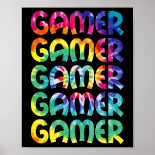 Tie Dye Style Gaming Video Game Men Boys Teens  Poster