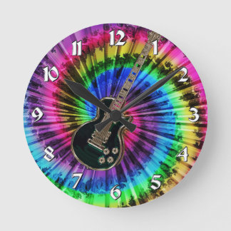 Tie Dye Swirl Electric Music Guitar Clock