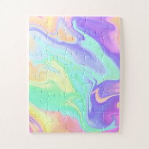 Tie Dye Swirl Marble Retro Groovy Jigsaw Puzzle
