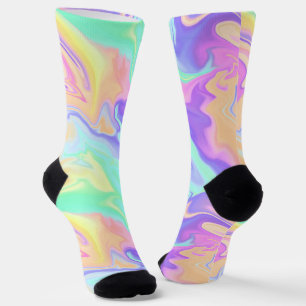 Tie Dye Swirl Marble Retro Groovy Socks