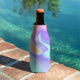 Tie Dye Swirl Pastel Groovy Bottle Cooler
