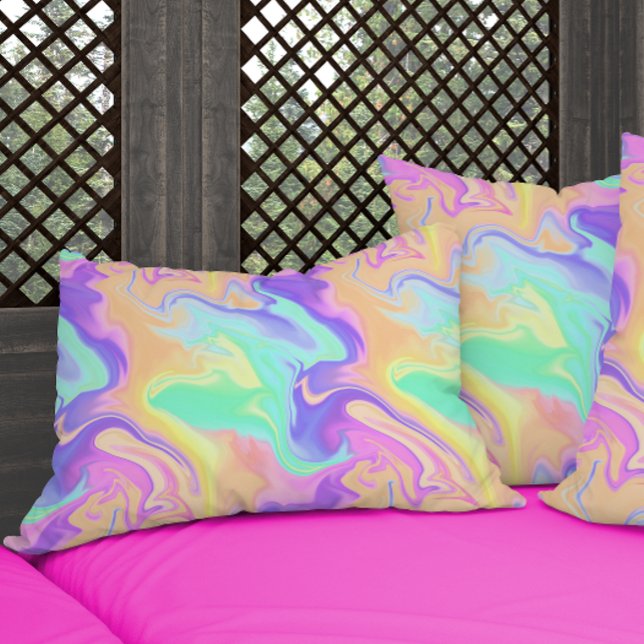 Tie Dye Swirl Pastel Groovy Decorative Cushion (Creator Uploaded)