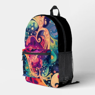 Tie Dye Swirls and dots custom owner name Printed Backpack