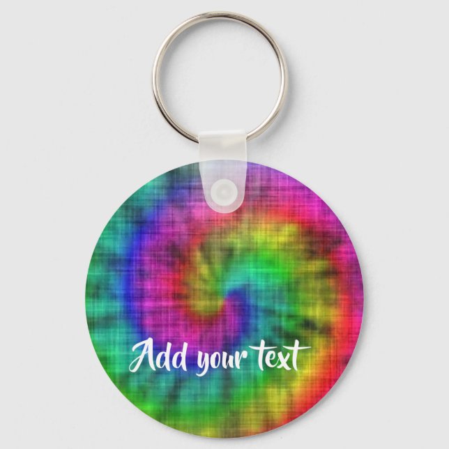 Tie dye textile patterned key ring (Front)