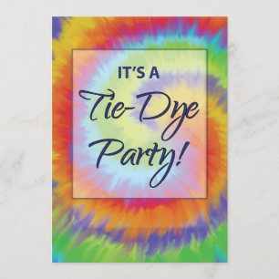 Tie-Dye Theme Party Invitation