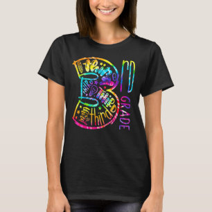 Tie Dye Third 3rd Grade Typography Back To School T-Shirt