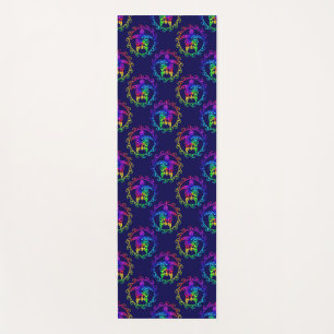 Tie Dye Tribal Turtle Moari Sun Blue Yoga Mat