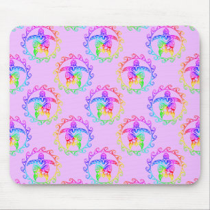 Tie Dye Tribal Turtle Moari Sun Pink Mouse Pad