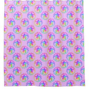 Tie Dye Tribal Turtle Moari Sun Pink Shower Curtain
