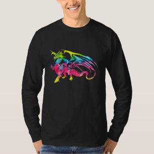 Tie Dye Trippy Zodiac Dragon Fantasy Mythical Crea T-Shirt