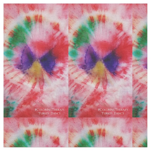 Tie-Dye Turkey Dancer fabric (Close Up)