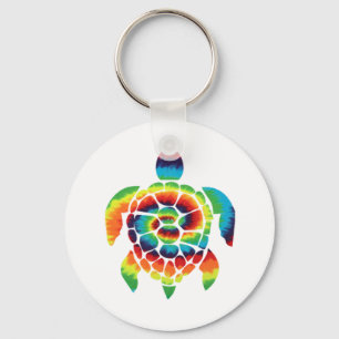 Tie Dye Turtle    Key Ring