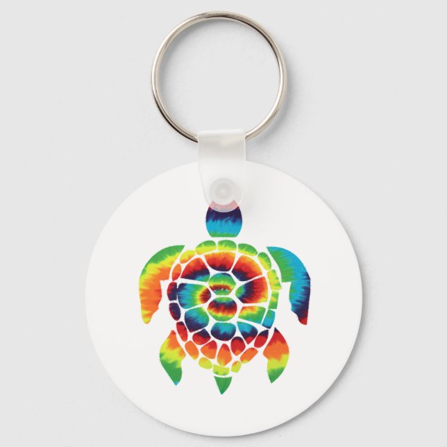 Tie Dye Turtle    Key Ring (Front)