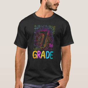 Tie Dye Typography 7th Grade Teacher Back To Schoo T-Shirt