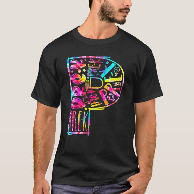 Tie Dye Typography Pre K Student T-Shirt (Front)