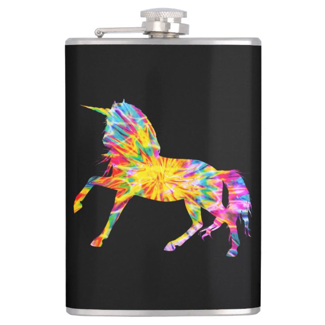 TIE DYE UNICORN HIP FLASK (Front)