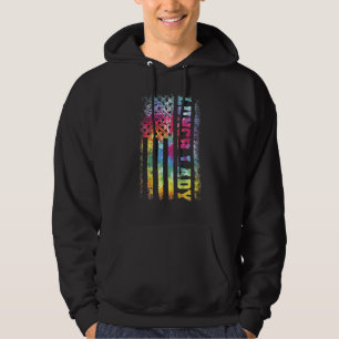 Tie Dye Us Flag Lunch Lady Back To School 1 Hoodie