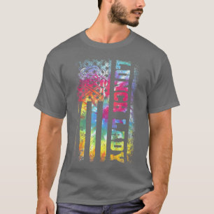 Tie Dye US Flag Lunch Lady Back To School T-Shirt
