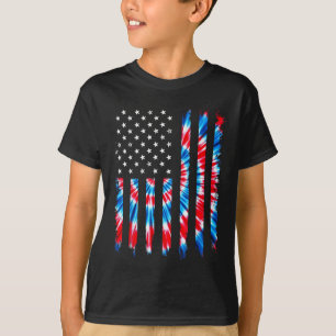 Tie Dye Usa Flag American Patriotic Flag 4th Of Ju T-Shirt