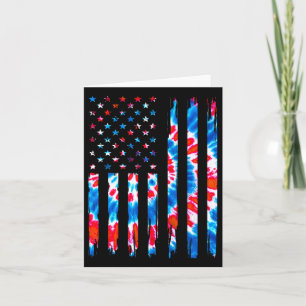 Tie Dye Usa Flag Men Women Kids American Flag 4th  Card
