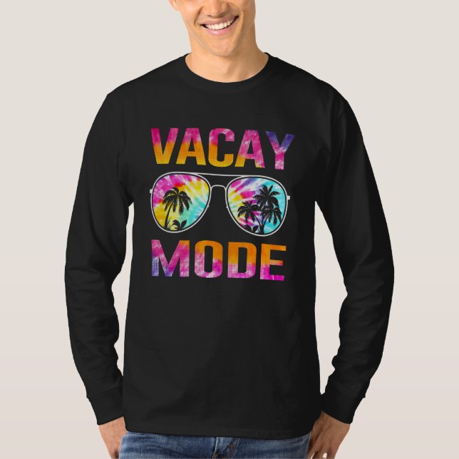 Tie Dye Vacay Mode Family Vacation Summer Sunglass T-Shirt (Front)