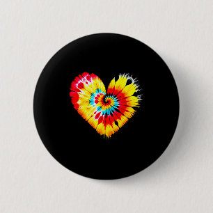 Tie Dye Valentines Colorful Hearts Day Men Women K 6 Cm Round Badge