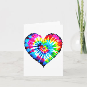 Tie Dye Valentines Colorful Hearts Day Men Women K Card