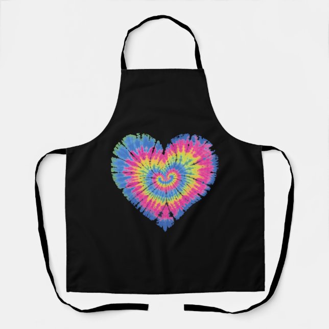 Tie Dye Valentines Colourful Hearts Day  Apron (Front)