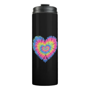 Tie Dye Valentines Colourful Hearts Day Thermal Tumbler