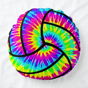 Tie-Dye Volleyball Cute Colourful Sports Round Cushion