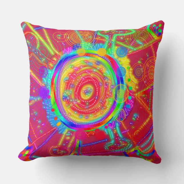Tie-Dye Wheel Fan Flower  Cushion (Front)