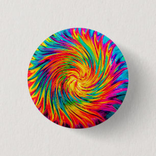 TIE DYE WIND ABSTRACT 3 CM ROUND BADGE