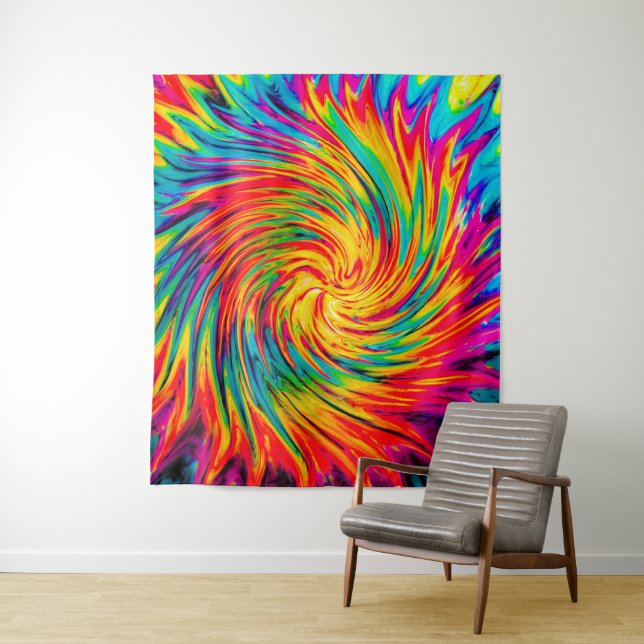 TIE DYE WIND ABSTRACT TAPESTRY (In Situ)